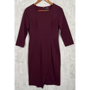 Womens Plum Dress 4 Deep Purple Burgundy Sheath Knee Length Limited Fall Bodycon